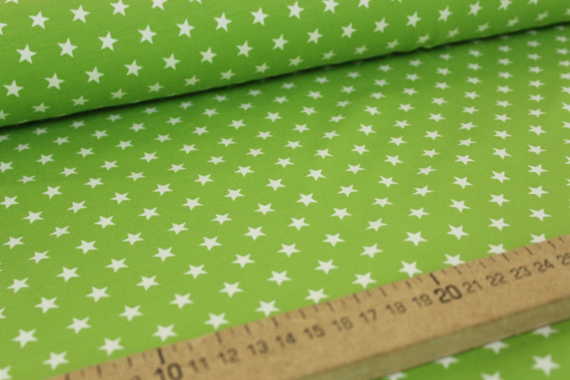 Baumwoll Jersey "Sterne" apfelgrün *Breite 152cm*