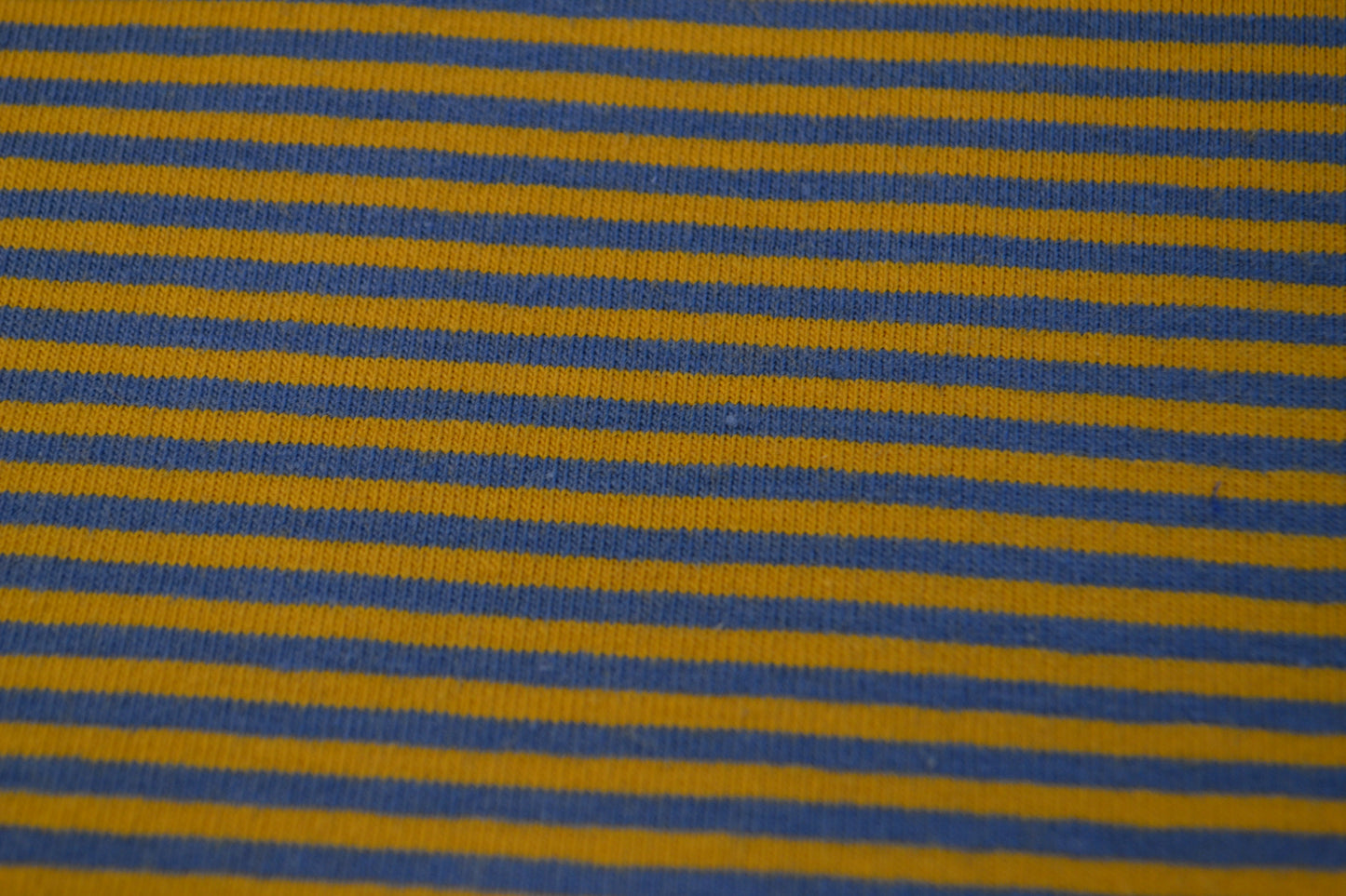 Baumwoll Jersey "Streifen blau" ockergelb *Breite 150cm*