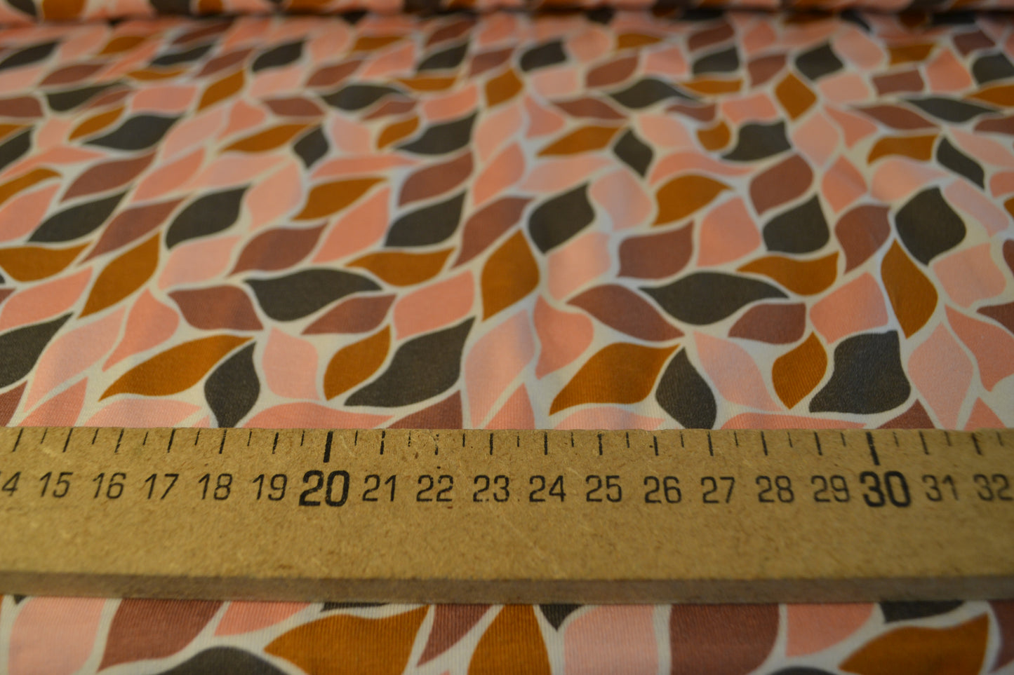 Baumwoll Jersey "Blättermeer" orange rosa *Breite 152cm*