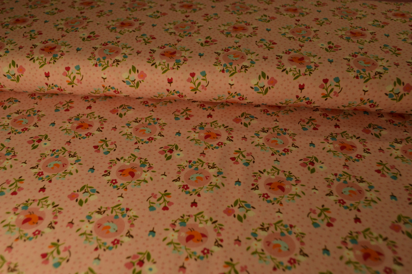Baumwolle "Vögelchen" rosé *Breite 150 cm*