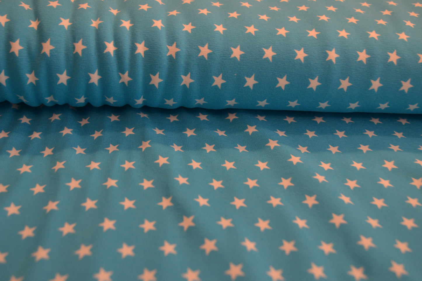 Baumwoll Jersey "Sterne" hellblau *Breite 152cm*