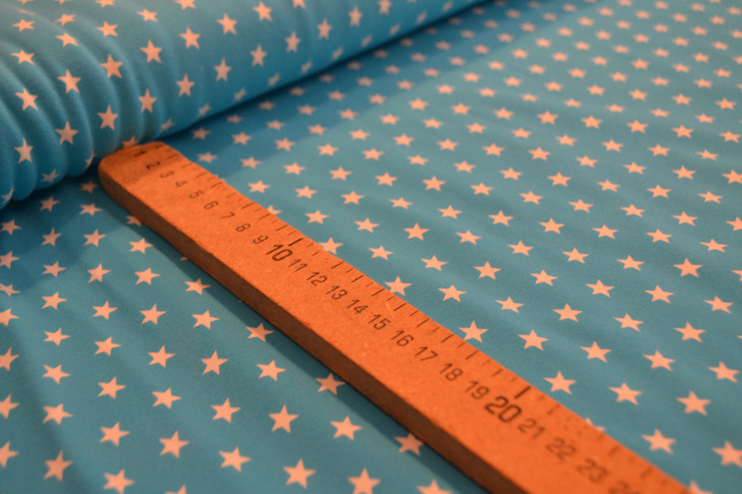 Baumwoll Jersey "Sterne" hellblau *Breite 152cm*