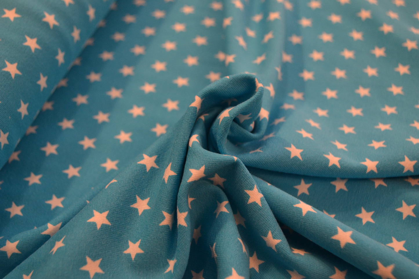 Baumwoll Jersey "Sterne" hellblau *Breite 152cm*