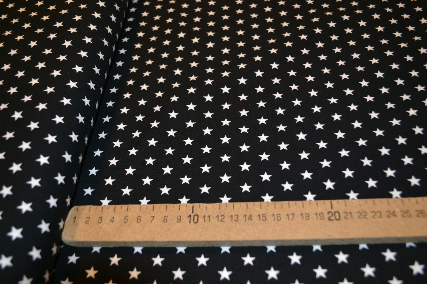 Baumwoll Jersey "Sterne" schwarz *Breite 152cm*