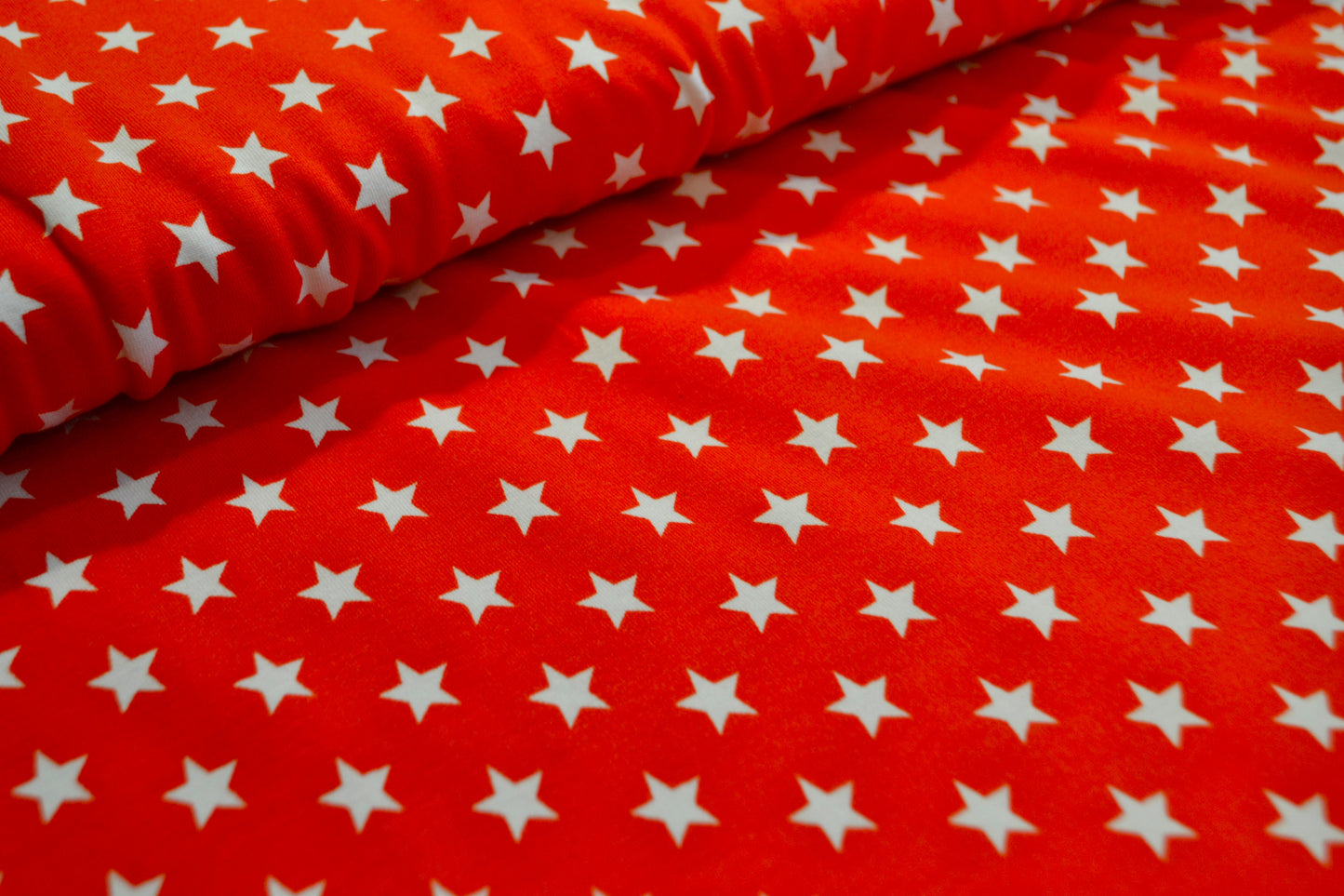 Baumwoll Jersey "Sterne" rot *Breite 152cm*