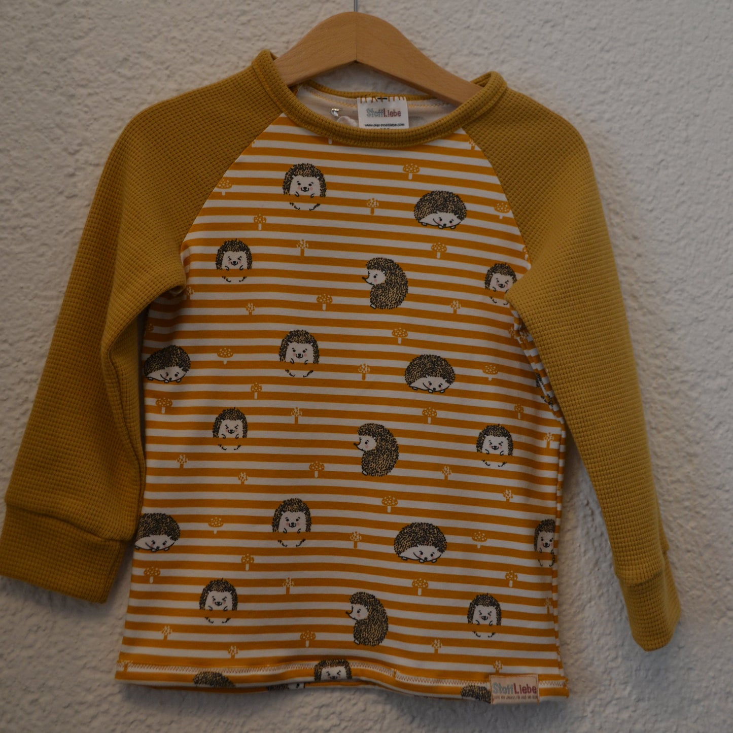 Sweat Pulllover Igel Streifen curry Gr. 98