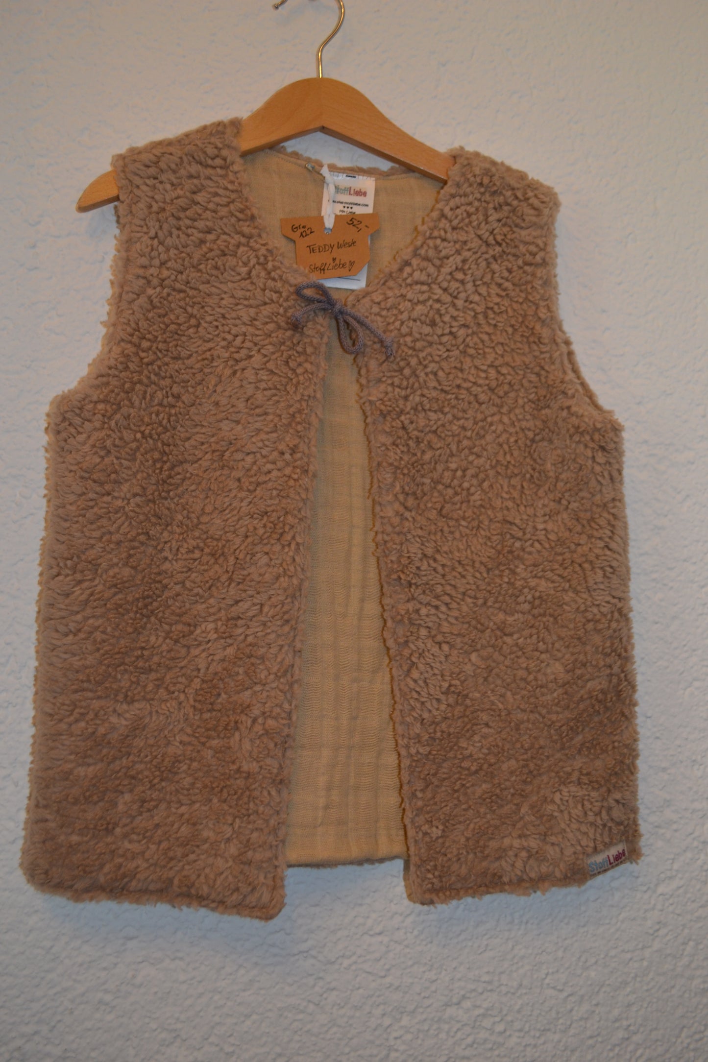 Teddyfleece Weste hellbraun beige Gr. 122