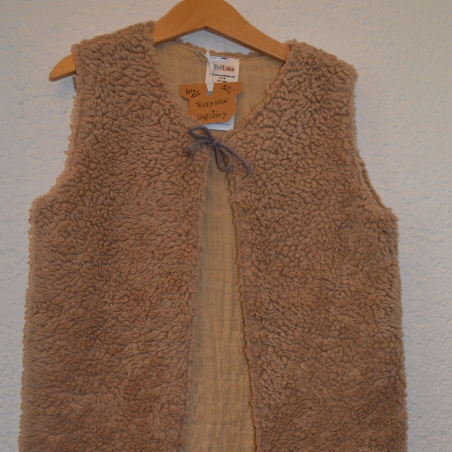 Teddyfleece Weste hellbraun beige Gr. 122