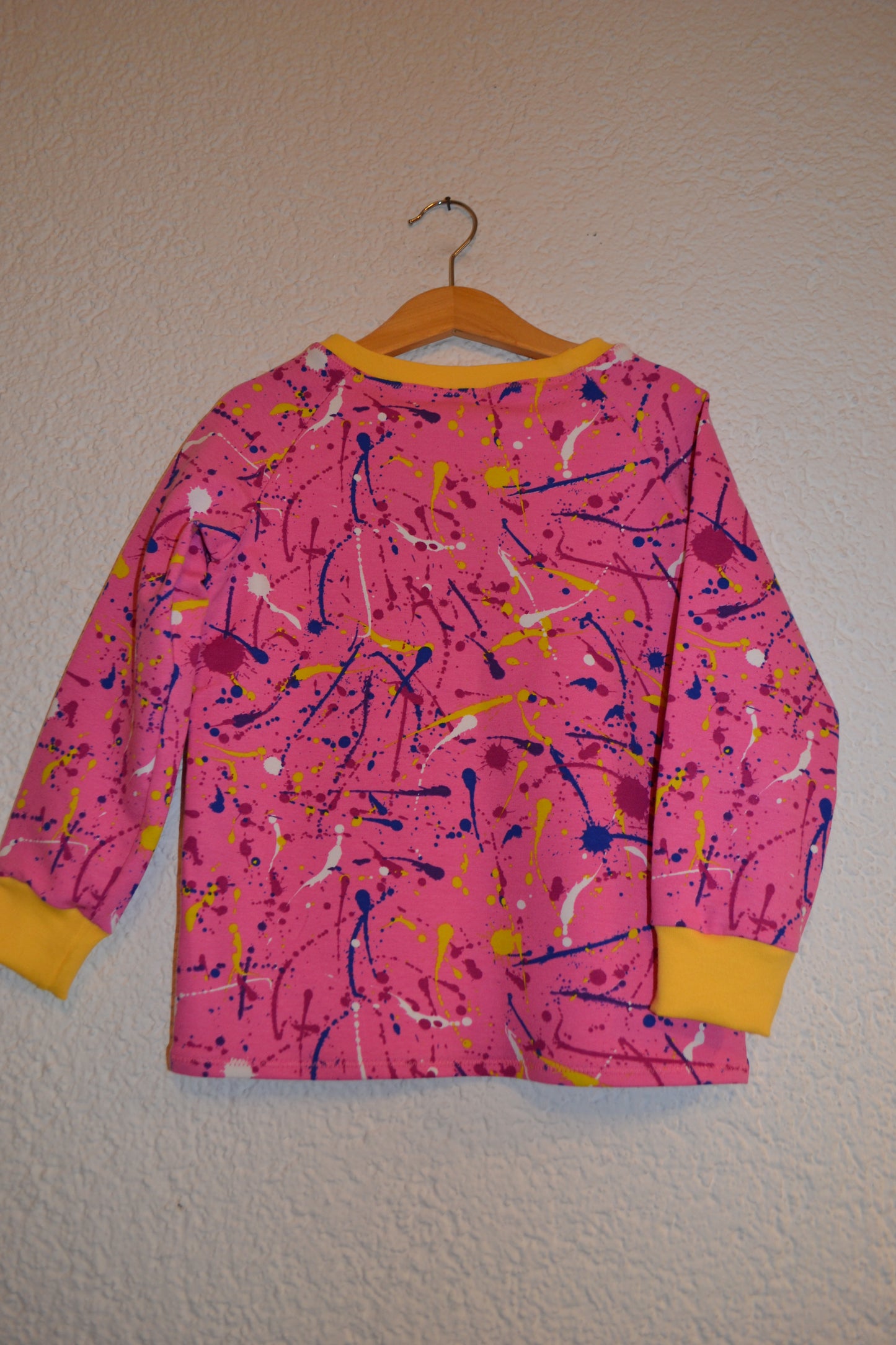 Sweat Pullover Farbklekse pink bunt gelb Gr. 110