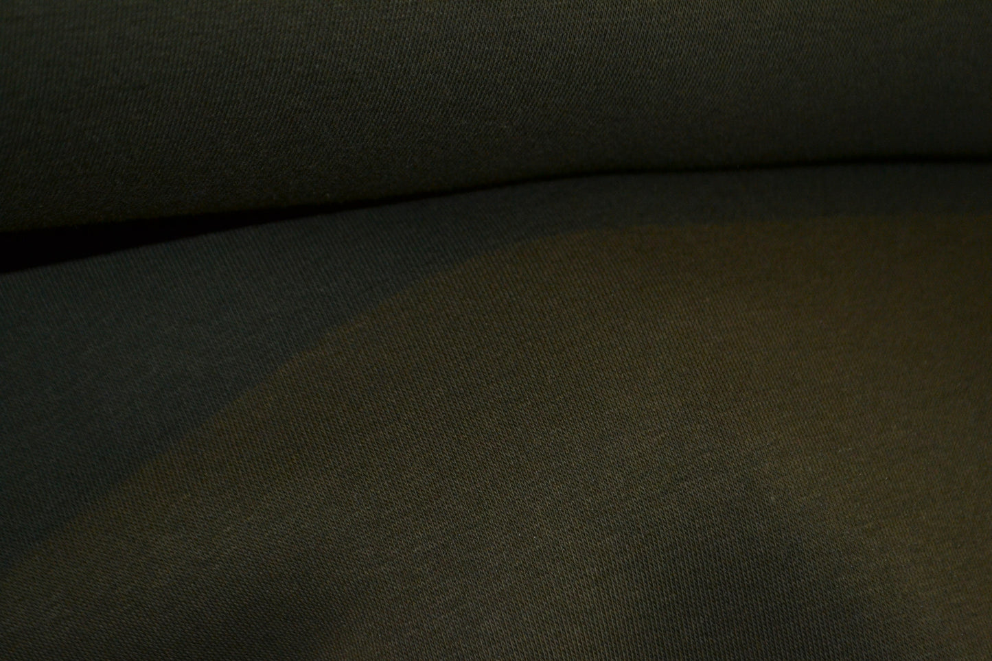 French Terry Sweat uni olivgrün khaki angeraut *Breite 152cm*