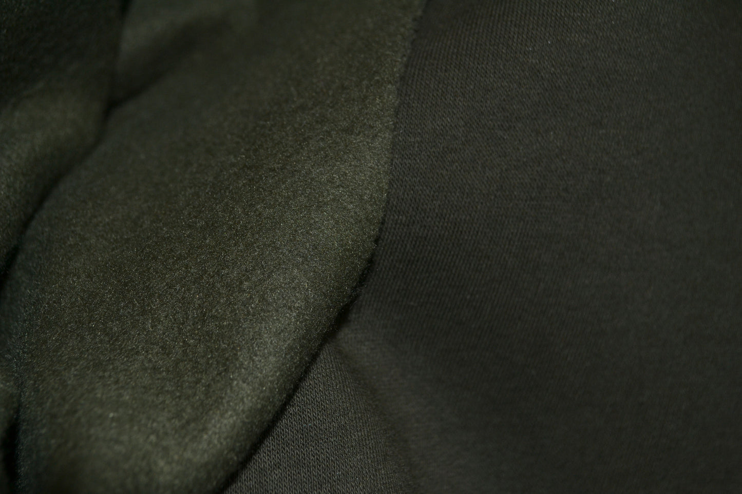 French Terry Sweat uni olivgrün khaki angeraut *Breite 152cm*