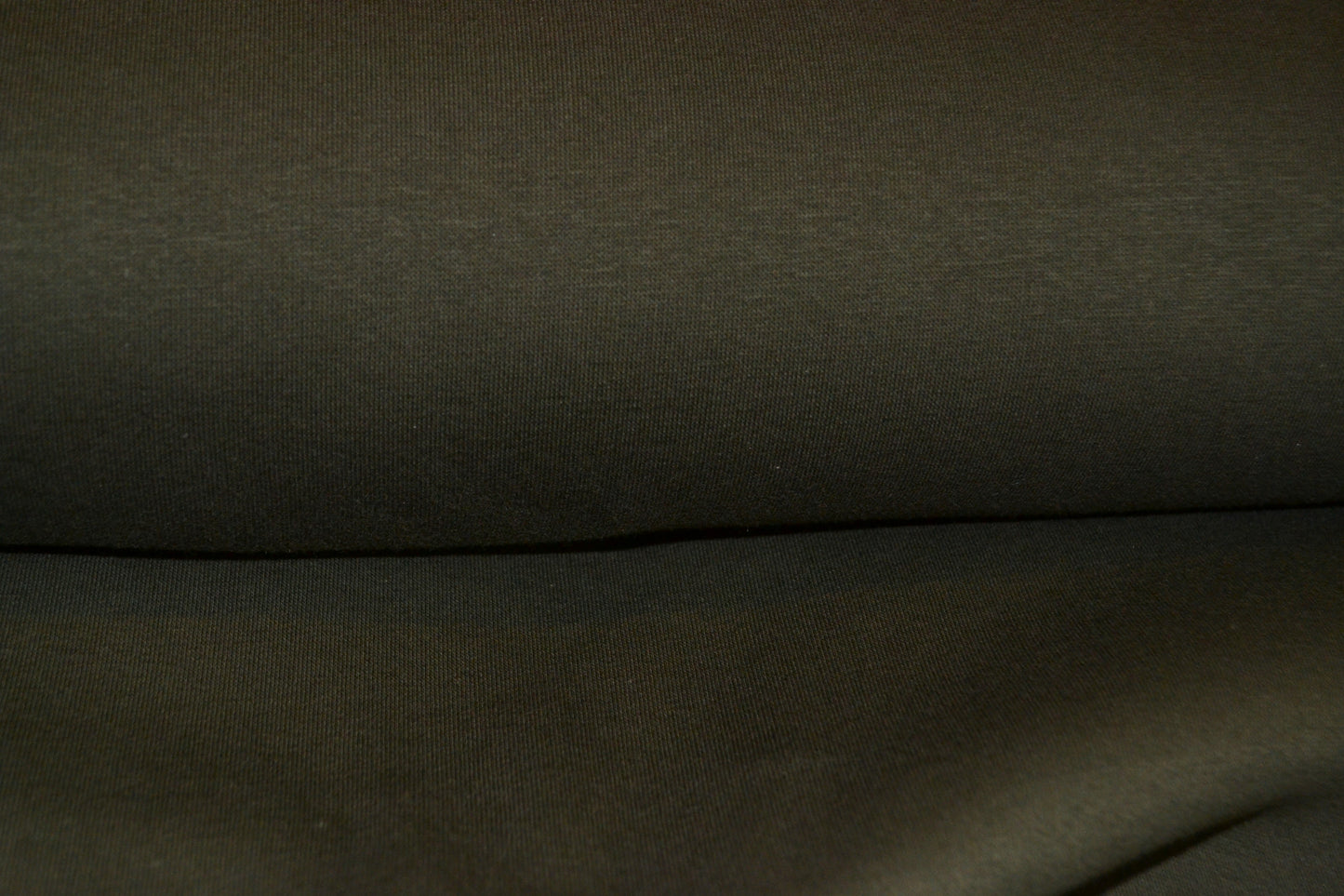 French Terry Sweat uni olivgrün khaki angeraut *Breite 152cm*