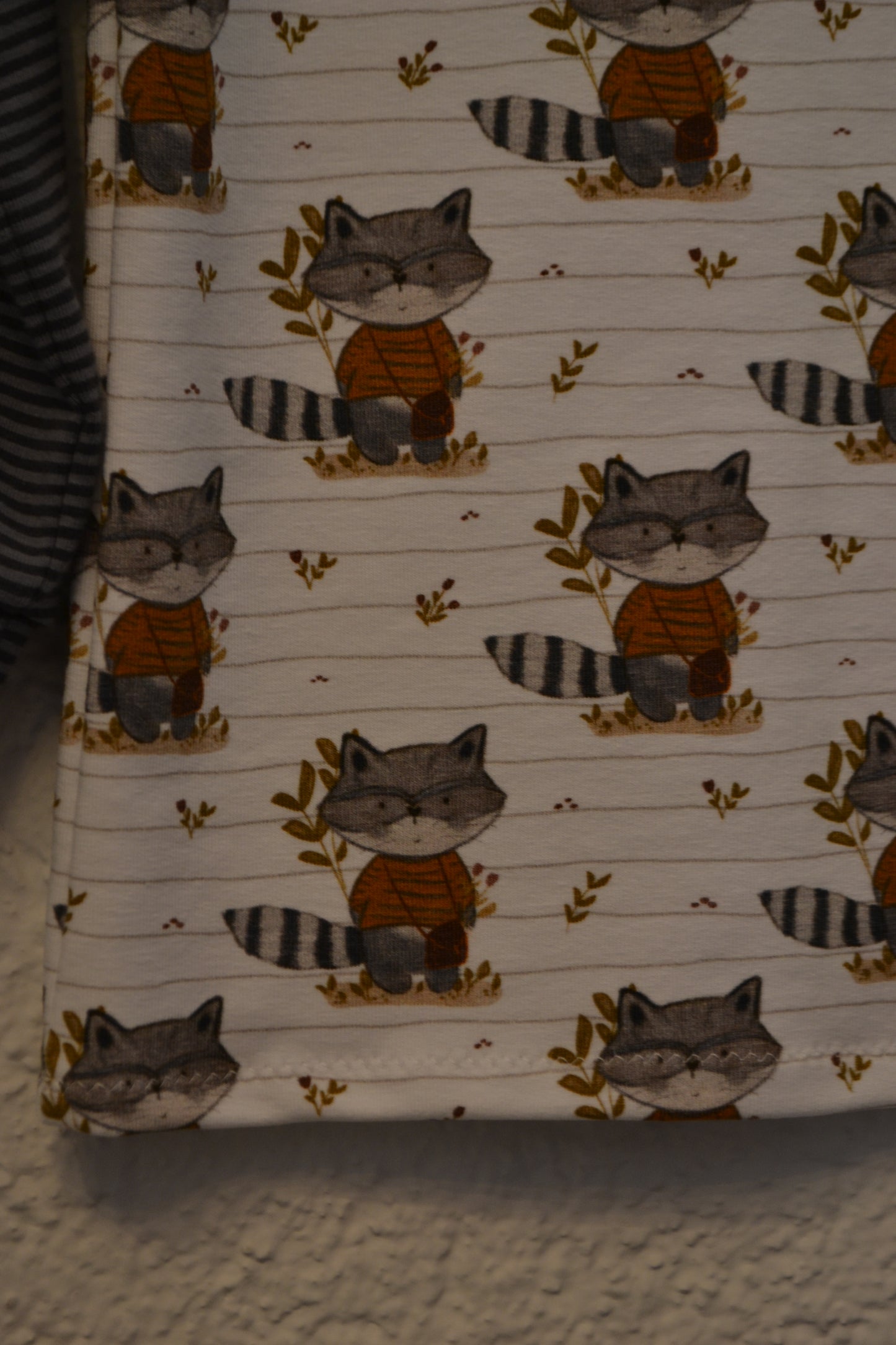 Langarmshirt Waschbär weiß grau gestreift Gr. 98