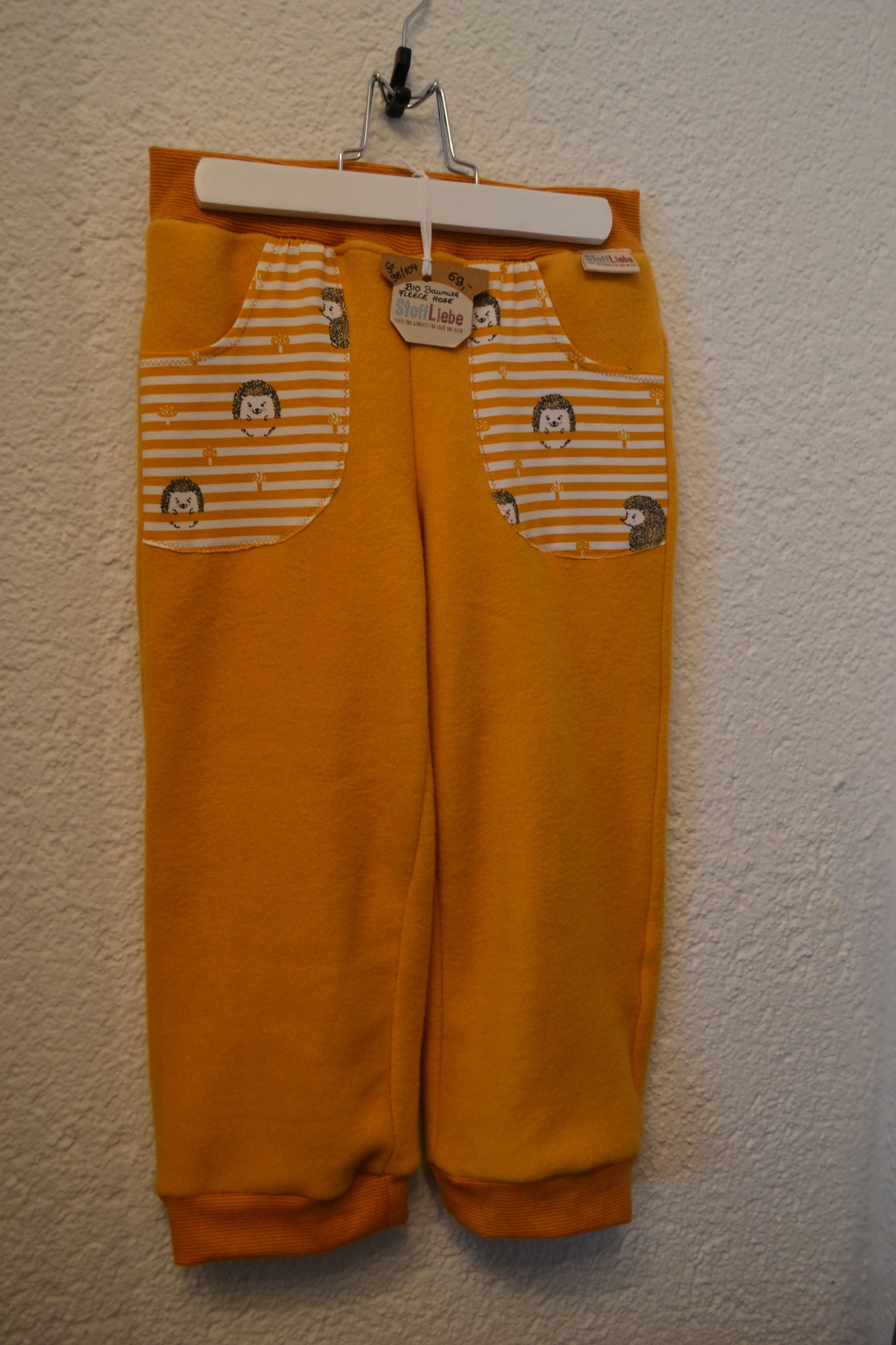 Fleece Outdoorhose Igel curry gelb Gr. 98/104
