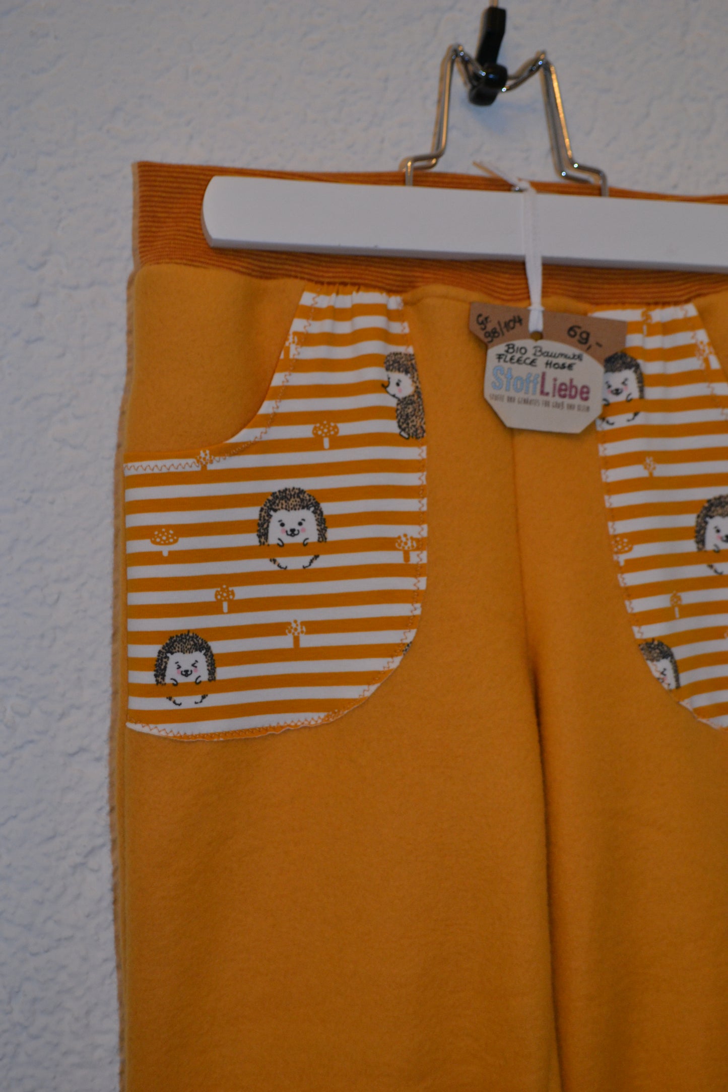 Fleece Outdoorhose Igel curry gelb Gr. 98/104