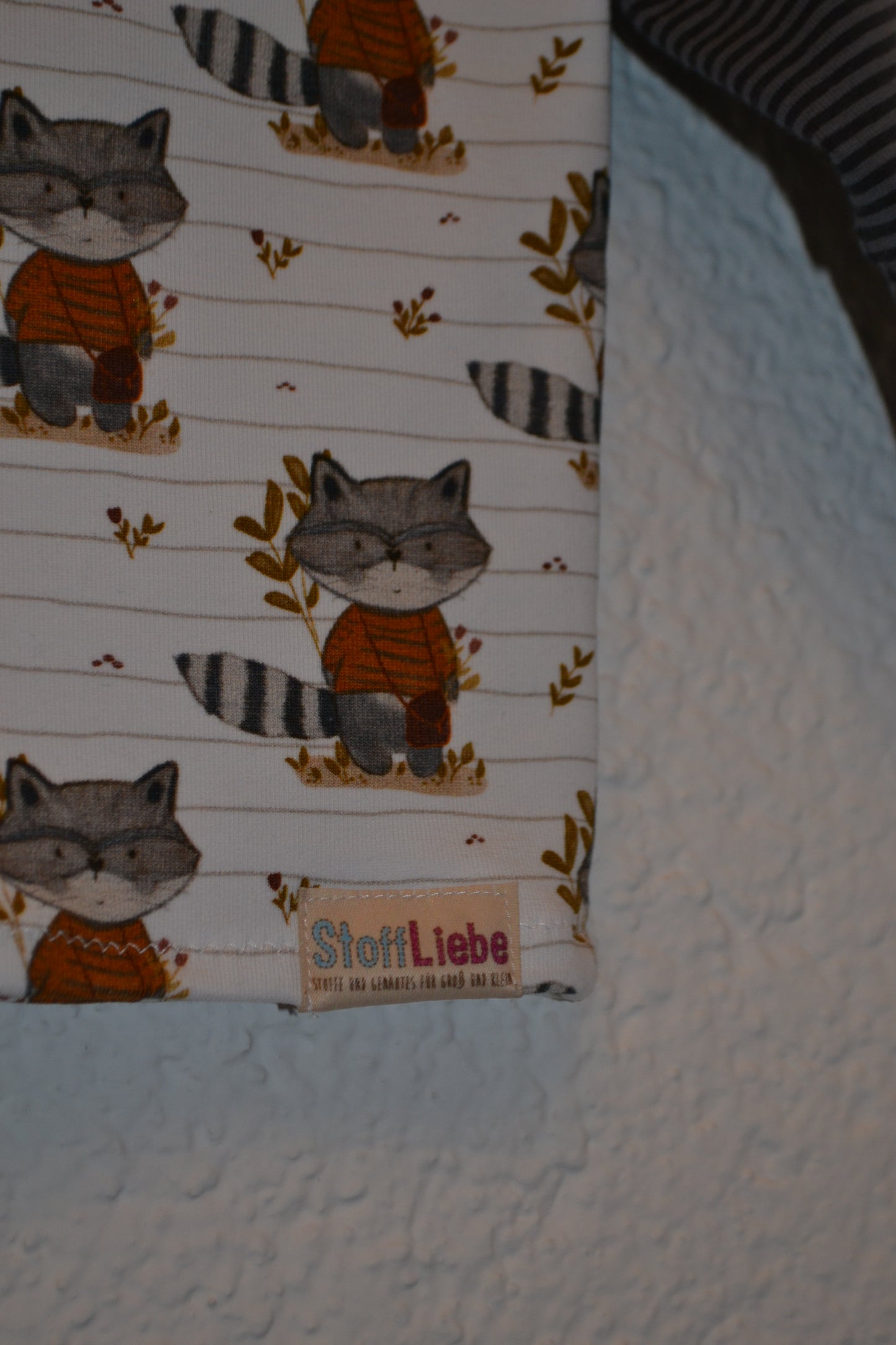 Langarmshirt Waschbär weiß grau gestreift Gr. 68