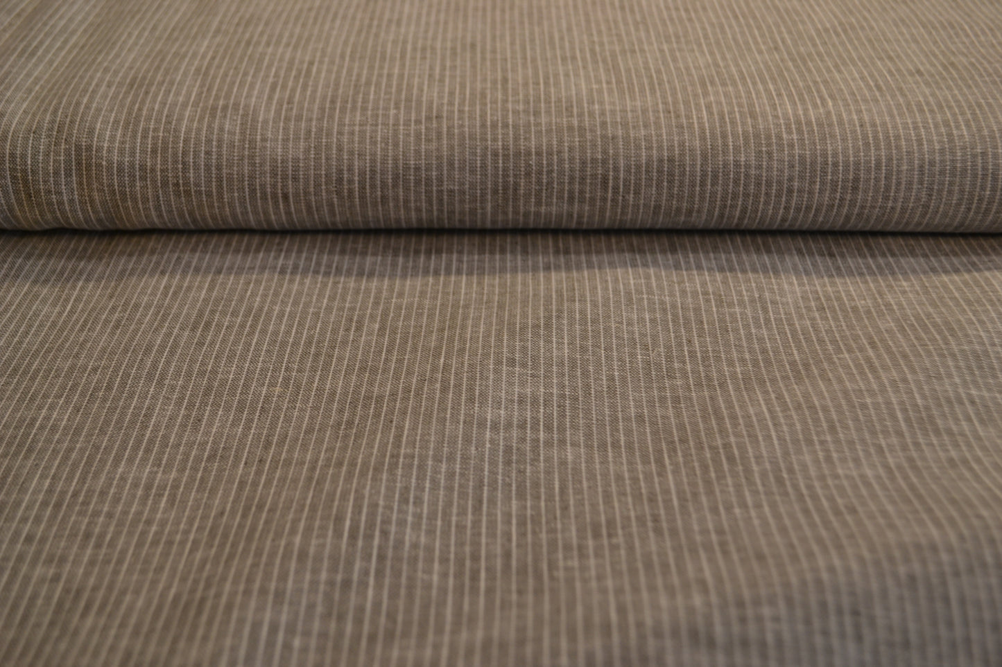 Baumwoll-Leinen Nadelstreifen weiß grau *Breite 144cm*