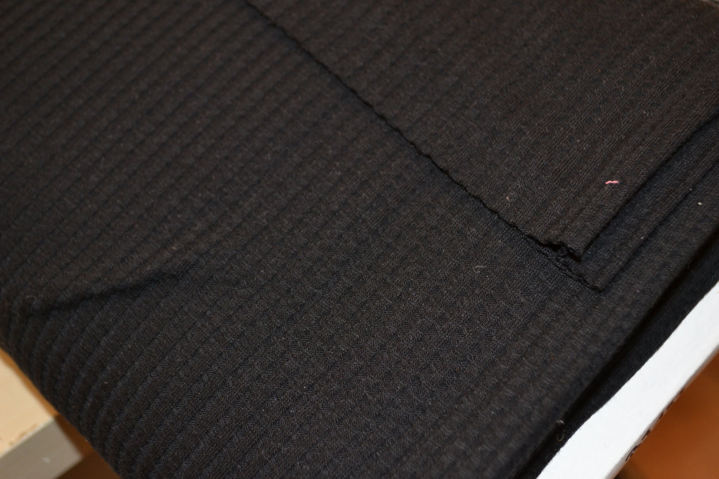 Waffeljersey uni schwarz *Breite 140cm*