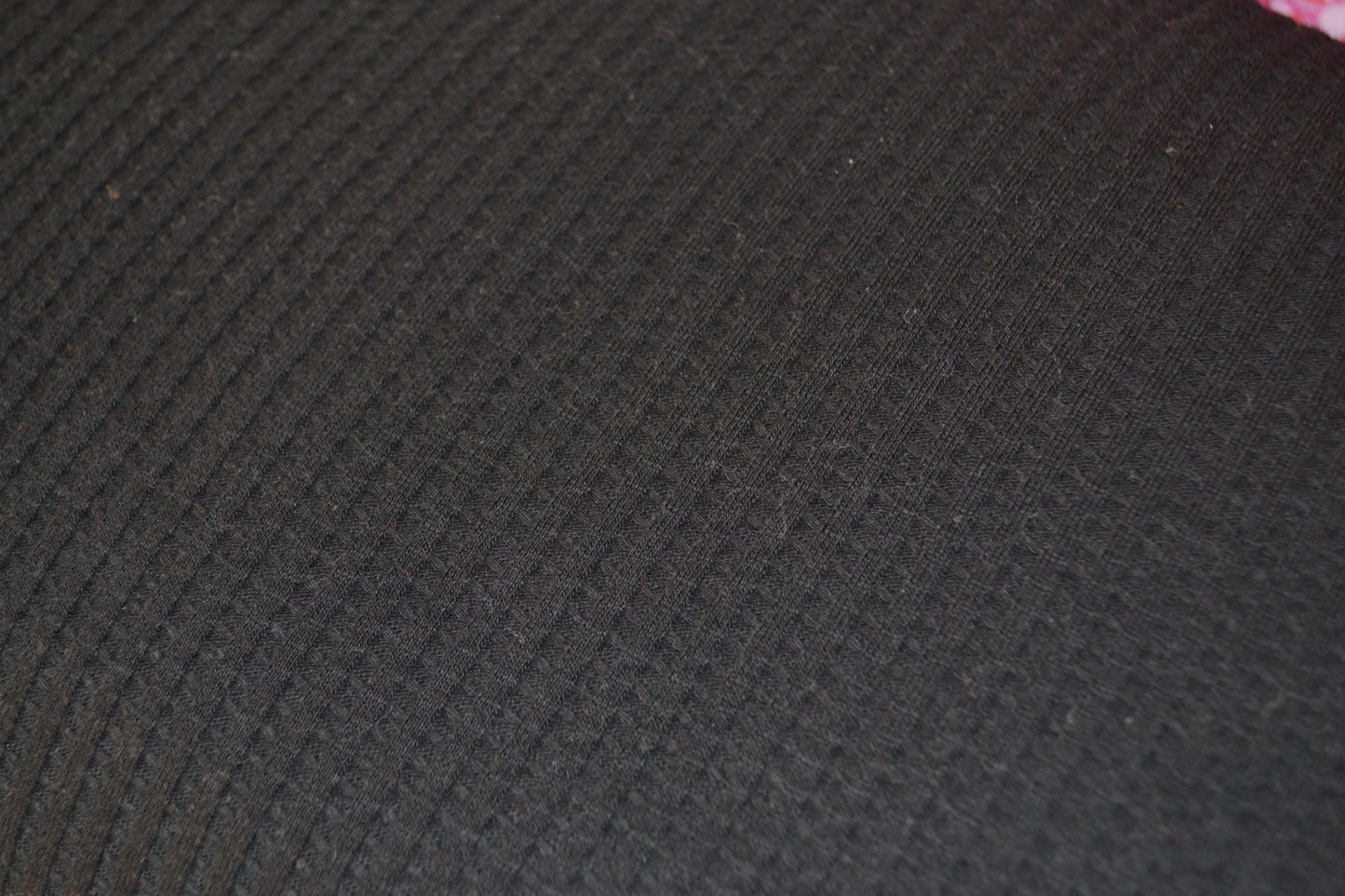Waffeljersey uni schwarz *Breite 140cm*