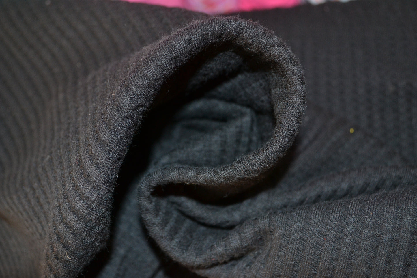 Waffeljersey uni schwarz *Breite 140cm*