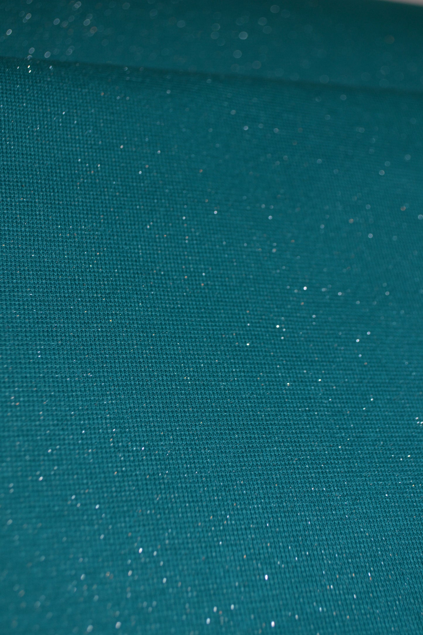 Bündchen uni Glitzer metallic türkisblau