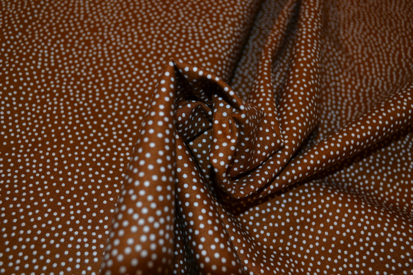 Patchwork Baumwolle "Minidots kleine Punkte" weiß braun *Breite 110 cm*