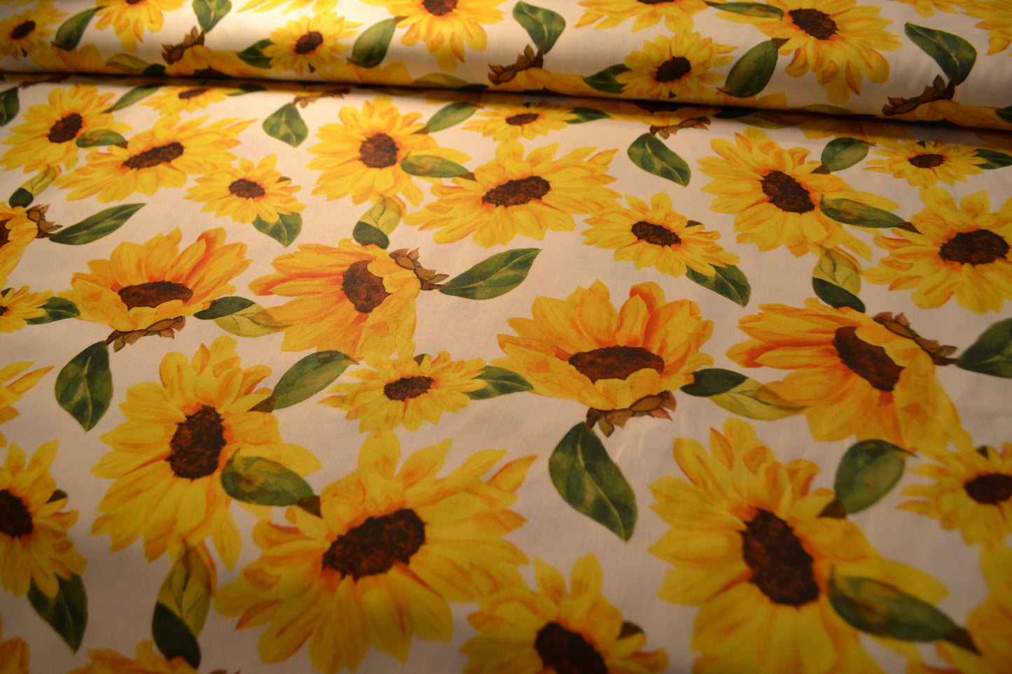 Baumwolle "Sonnenblume" gelb weiß * Breite 148 cm *