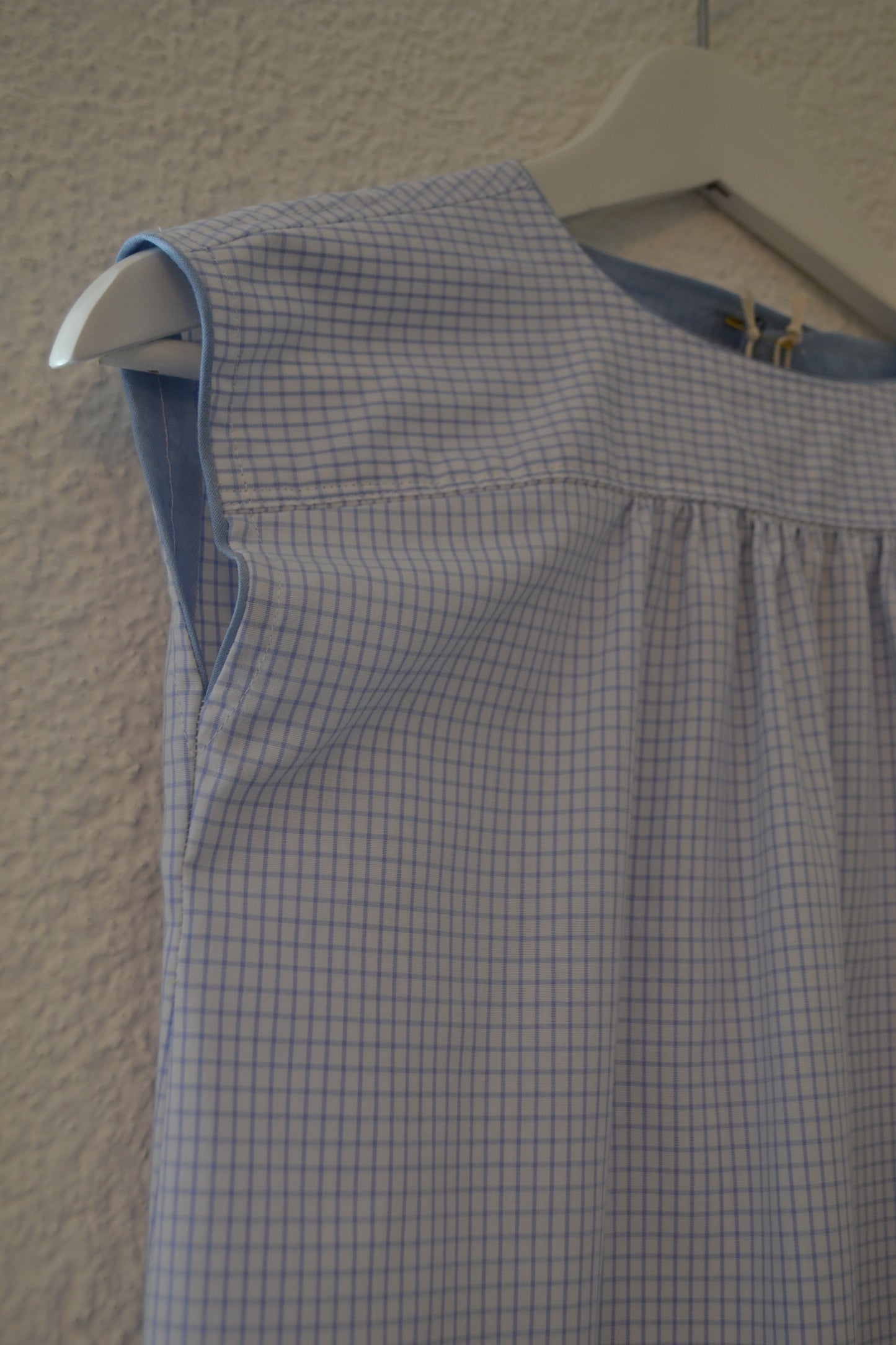 Baumwollkleid hellblau Karo Gr. 116