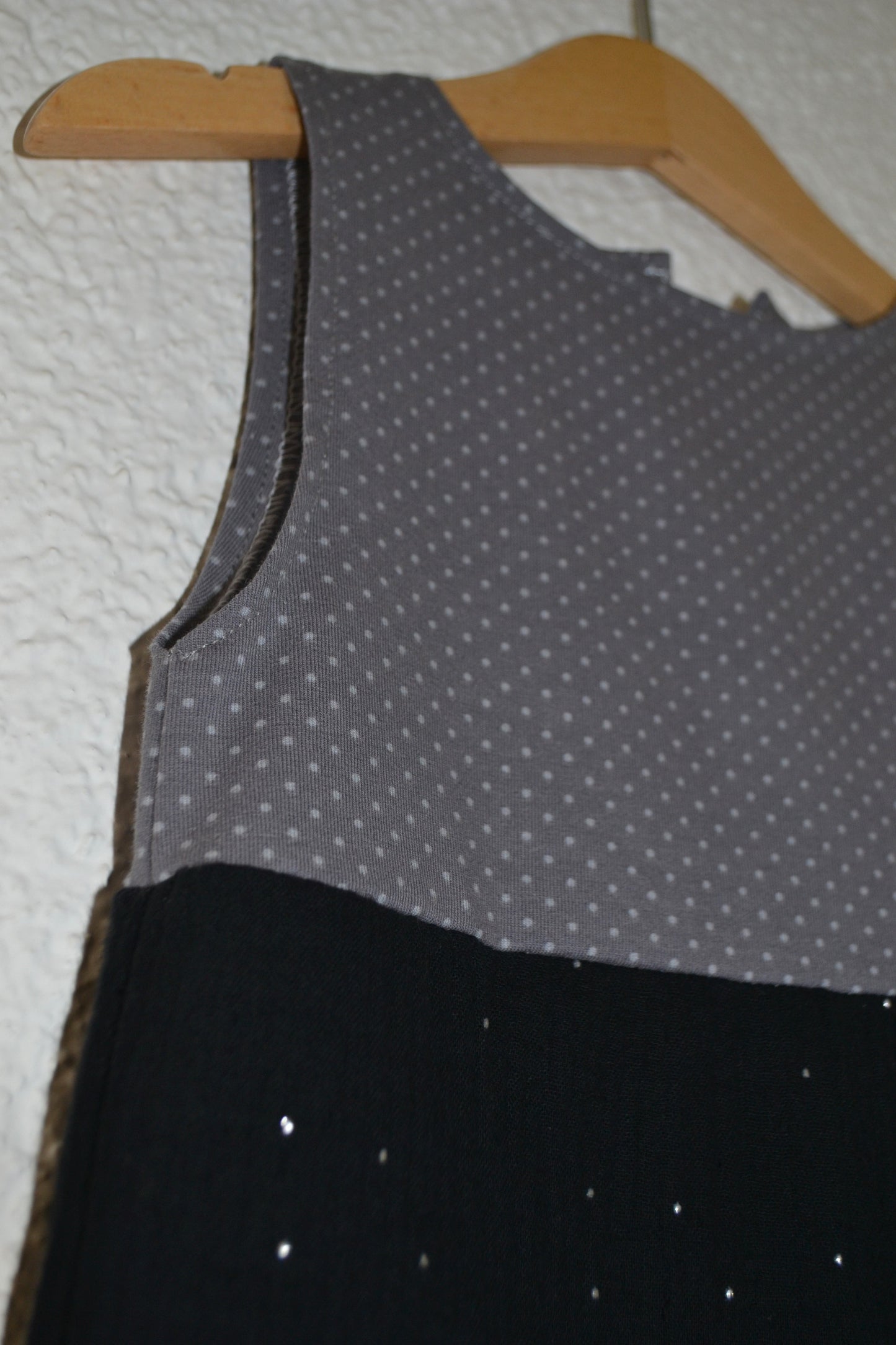 Sommerkleid Musselin grau schwarz Gr. 86/92