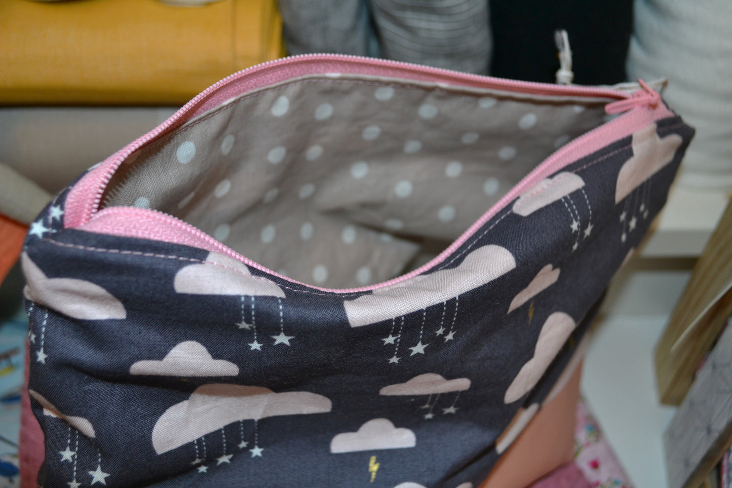 Kosmetiktasche "Rosa Wolken"