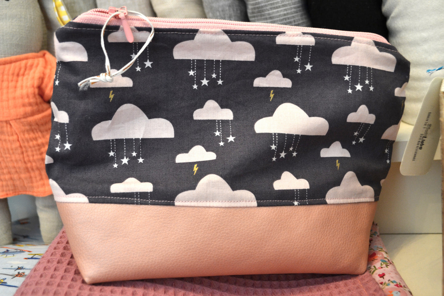 Kosmetiktasche "Rosa Wolken"