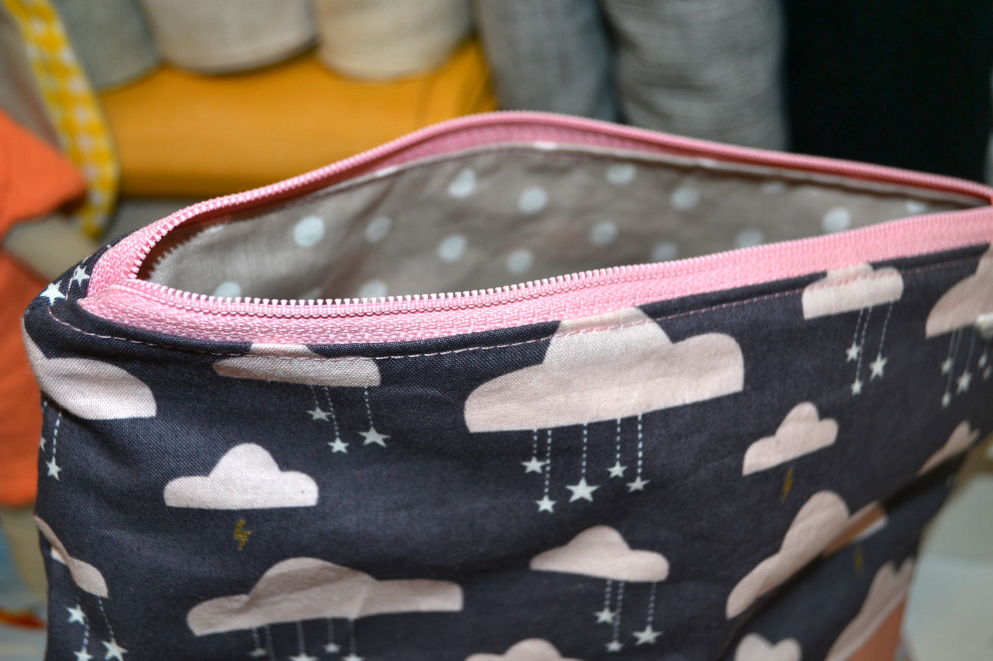 Kosmetiktasche "Rosa Wolken"