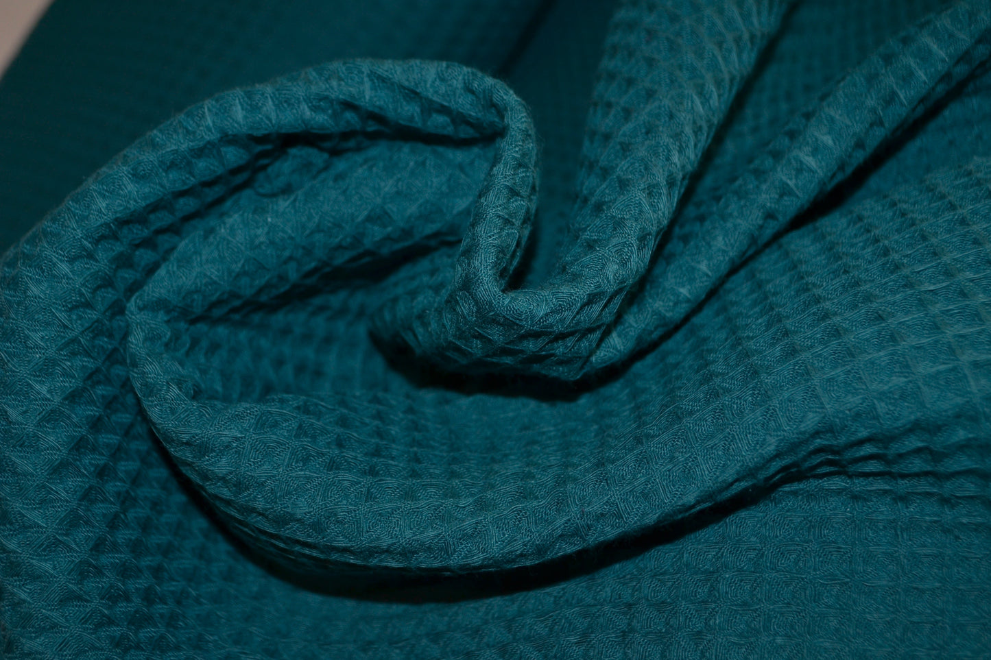 Waffelpiquée uni petrolblau *Breite 151 cm*