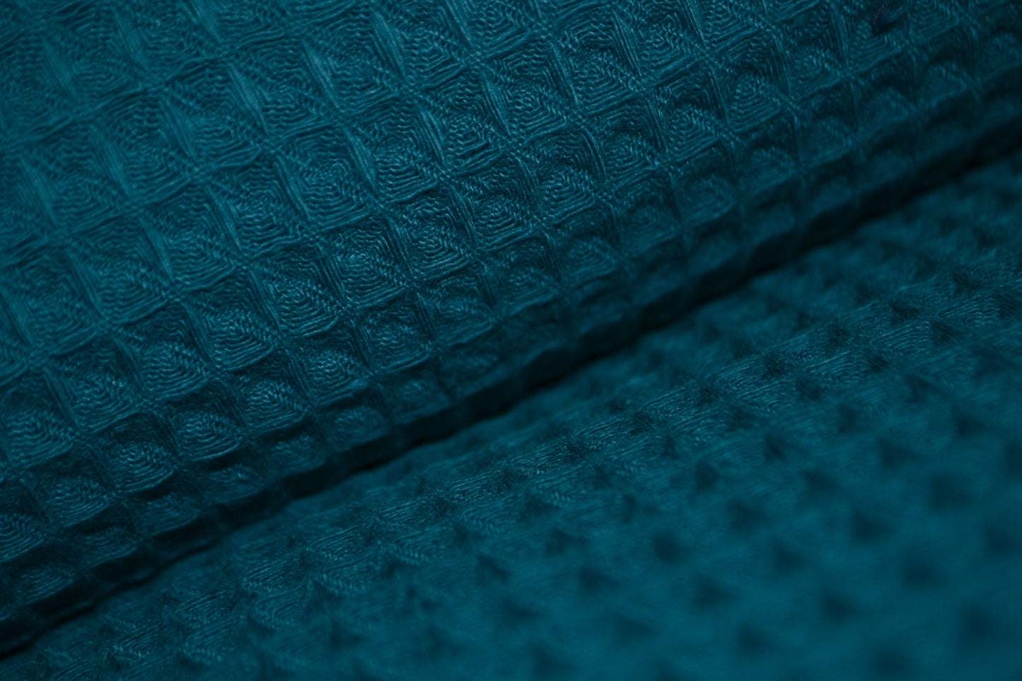 Waffelpiquée uni petrolblau *Breite 151 cm*