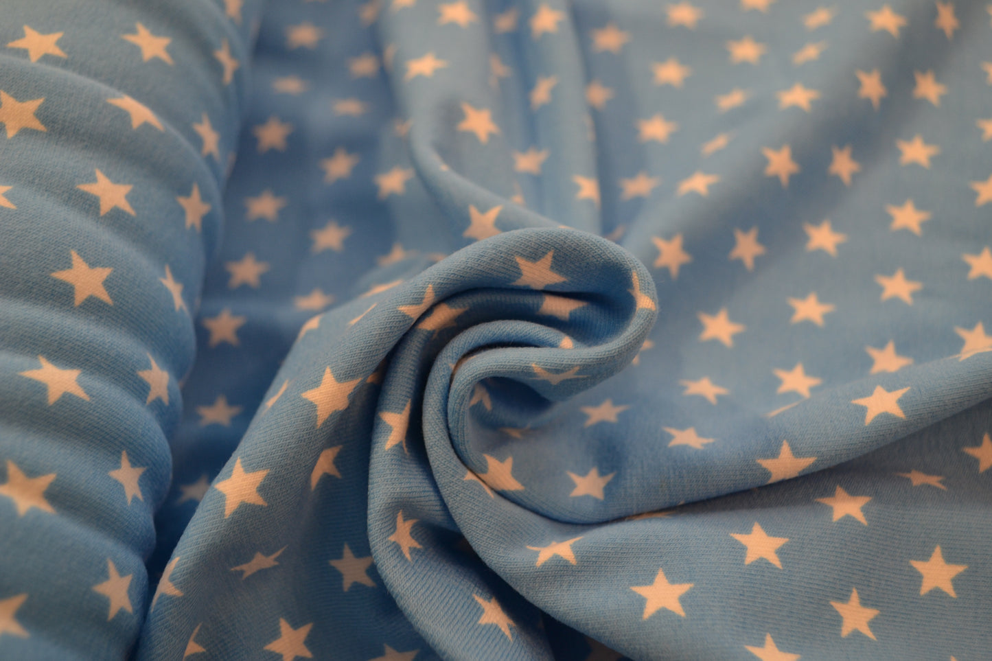 Baumwoll Jersey "Sterne" babyblau *Breite 152cm*