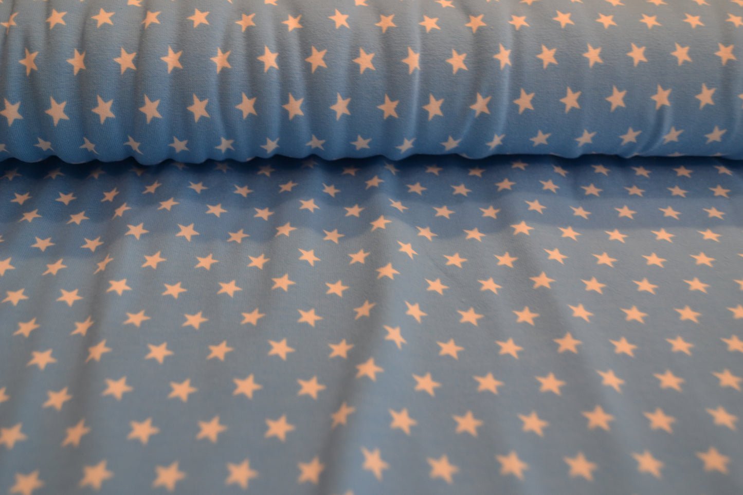 Baumwoll Jersey "Sterne" babyblau *Breite 152cm*