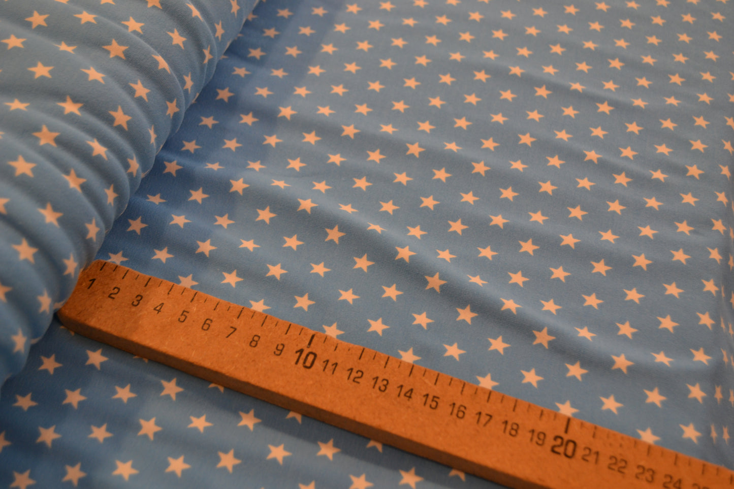 Baumwoll Jersey "Sterne" babyblau *Breite 152cm*