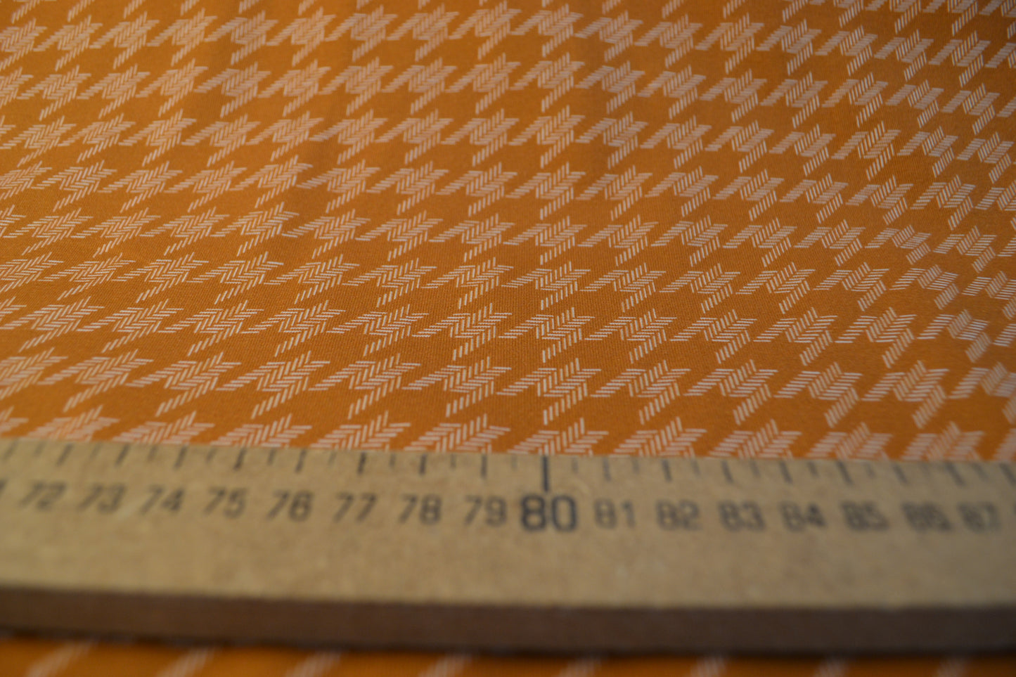 Baumwoll Jersey "Hahnentritt Druck" ockerorange *Breite 150cm*