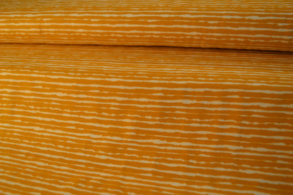 Baumwoll Jersey "Wild Stripes" weiß ocker *Breite 150cm*