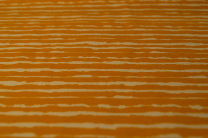 Baumwoll Jersey "Wild Stripes" weiß ocker *Breite 150cm*