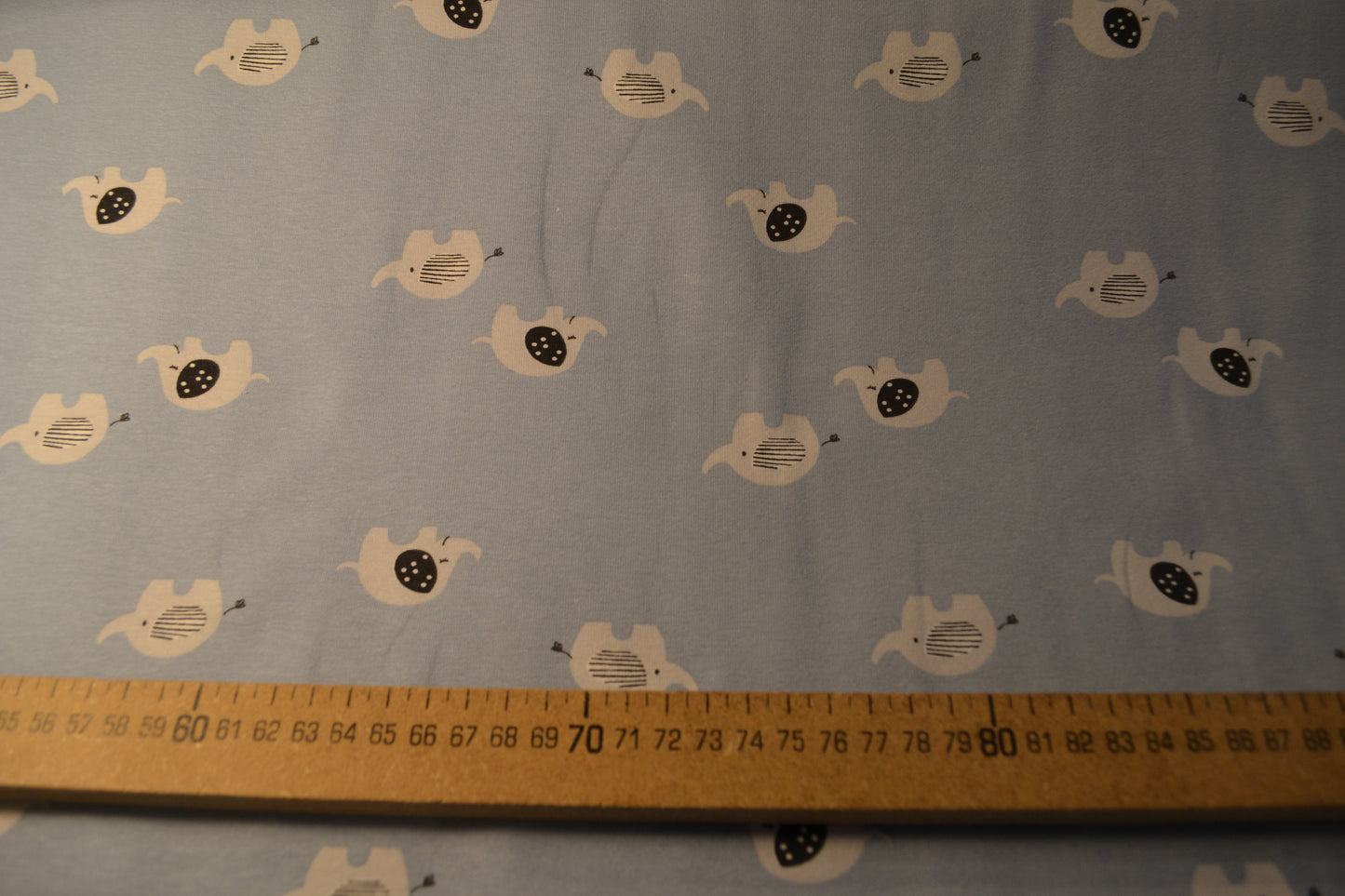 Baumwoll Jersey "Baby Elefanten" hellblau *Breite 146,5cm*