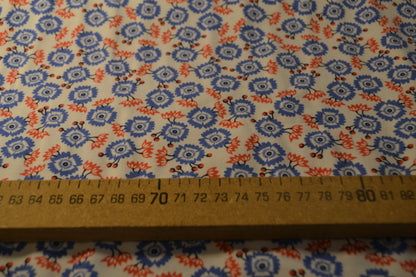 Baumwoll Jersey "Blumenmuster" rot blau weiß *Breite 149cm*