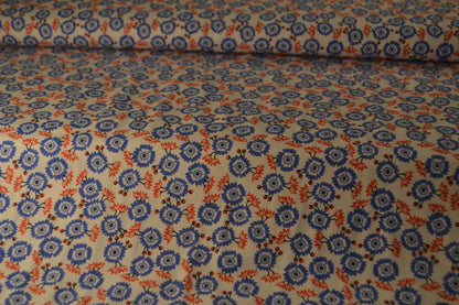 Baumwoll Jersey "Blumenmuster" rot blau weiß *Breite 149cm*