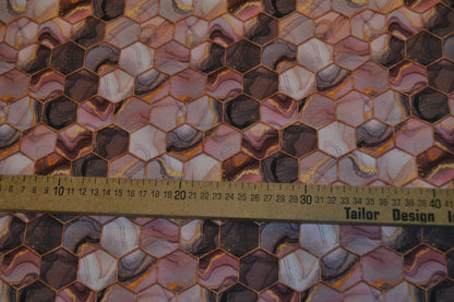 Baumwoll Jersey "Hexagon" rosé gold *Breite 151cm*