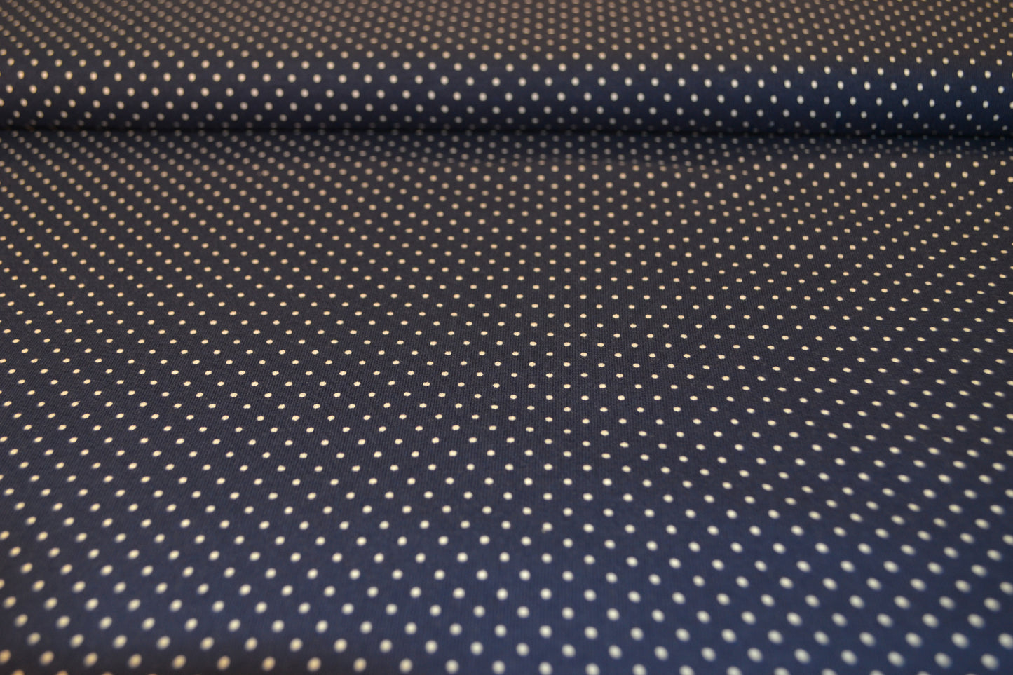 Baumwoll Jersey "Minidots kleine Punkte" weiß marineblau *Breite 150cm*