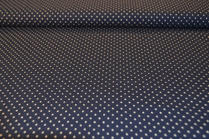 Baumwoll Jersey "Minidots kleine Punkte" weiß marineblau *Breite 150cm*