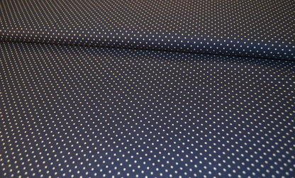 Baumwoll Jersey "Minidots kleine Punkte" weiß marineblau *Breite 150cm*