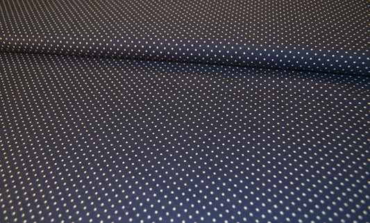 Baumwoll Jersey "Minidots kleine Punkte" weiß marineblau *Breite 150cm*