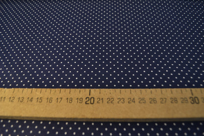 Baumwoll Jersey "Minidots kleine Punkte" weiß marineblau *Breite 150cm*