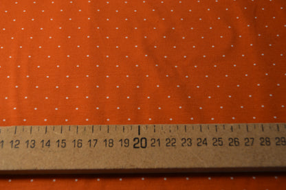 Baumwoll Jersey "Minidots kleine Punkte" weiß orange *Breite 150cm*